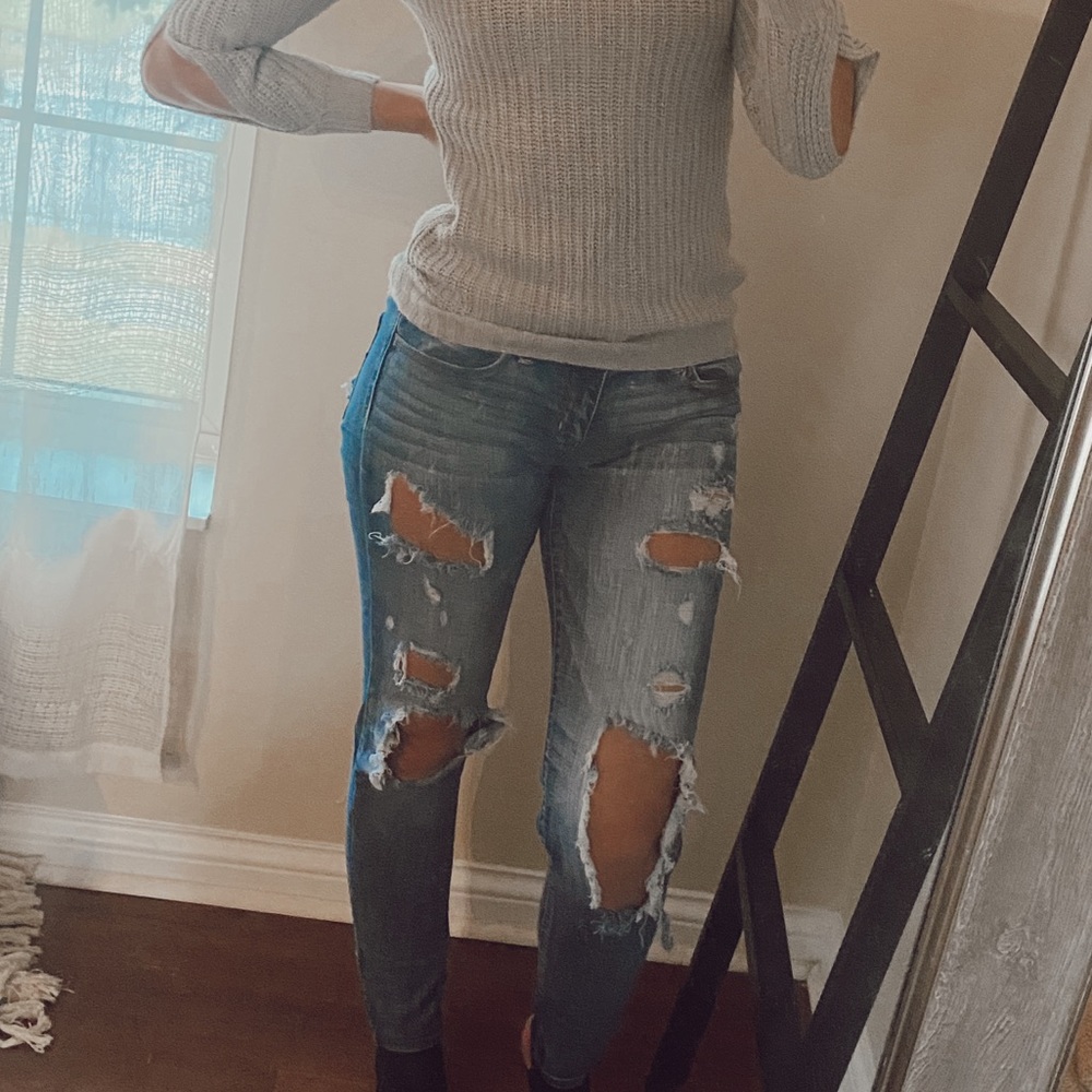 Distressed American Eagle Jeggings